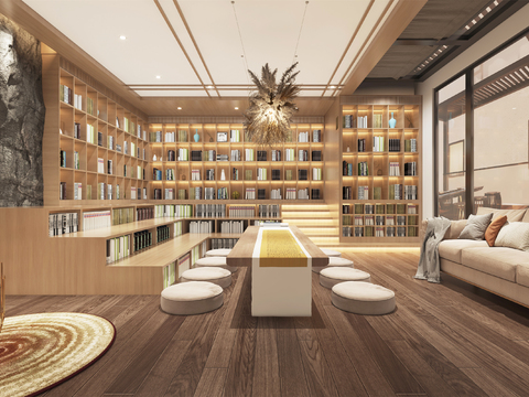 modern book reading room