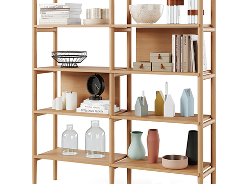 Nordic Simple Solid Wood Storage Rack Free