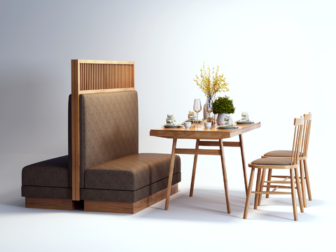 Modern Card Seat Dining Table and Chair