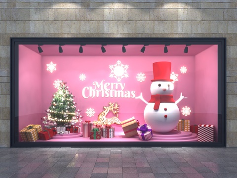 Modern Christmas Theme Window