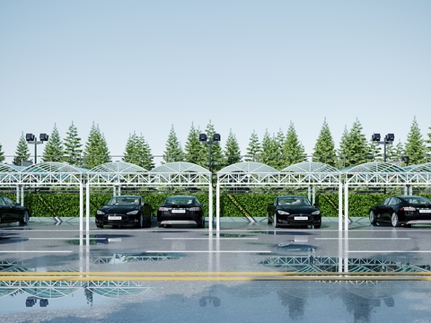 Modern carport parking