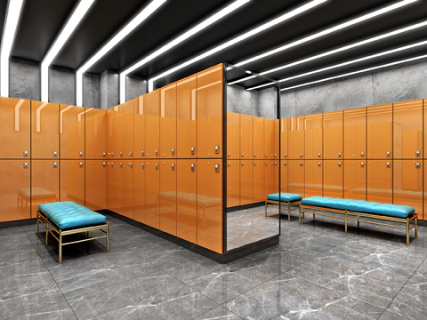 Industrial wind gym locker room