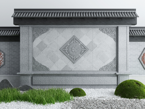 New Chinese Courtyard Archway Landscape