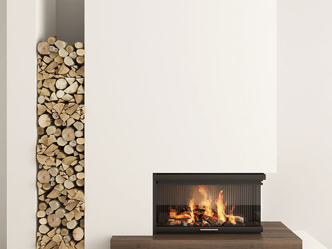 Nordic firewood fireplace