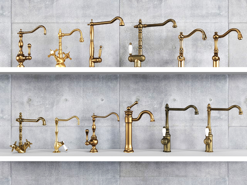 European style retro metal faucet combination