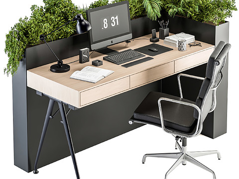 modern office desk and chair