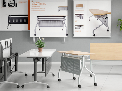 Modern folding training table and chair