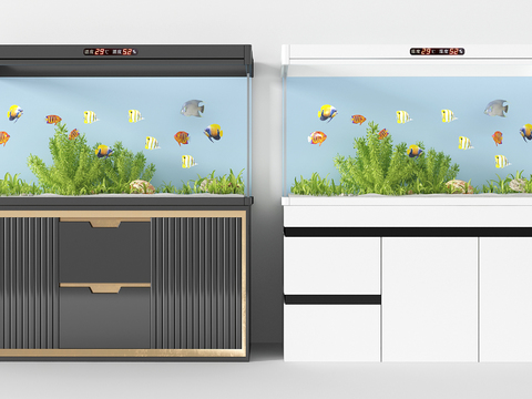 Modern minimalist fish tank combination