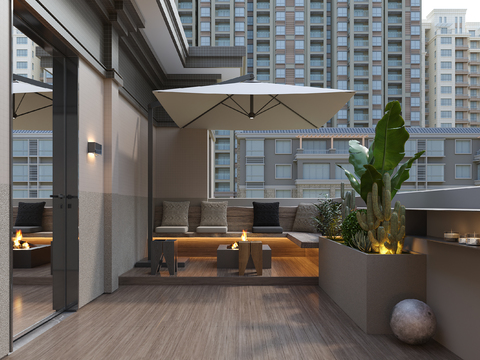 Modern balcony terrace free