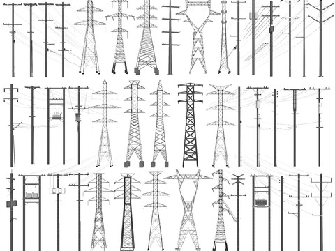 electric pole high voltage tower high voltage line cable pole signal tower