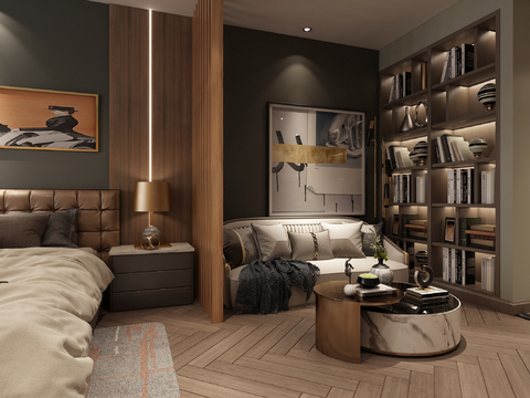 Modern Apartment Living Room Bedroom