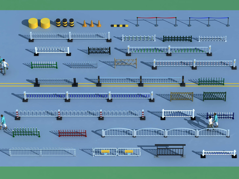 Road guardrail isolation fence anti-collision column speed bump command platform