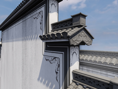 Chinese-style ancient horse head wall