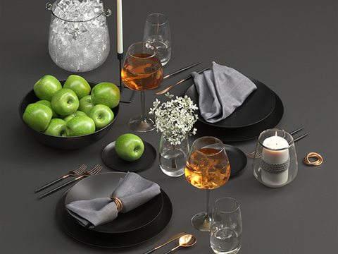 Nordic tableware green apple