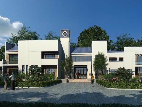 Modern Villa Club Building Appearance