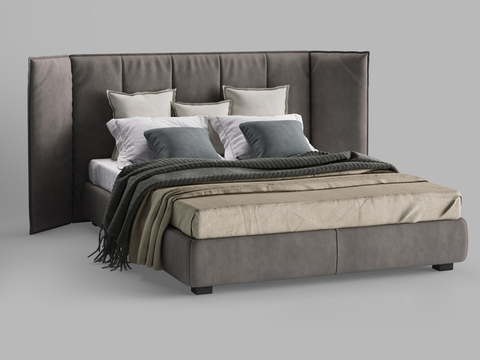 Modern Affordable Luxury Style Fabric Double Bed Free