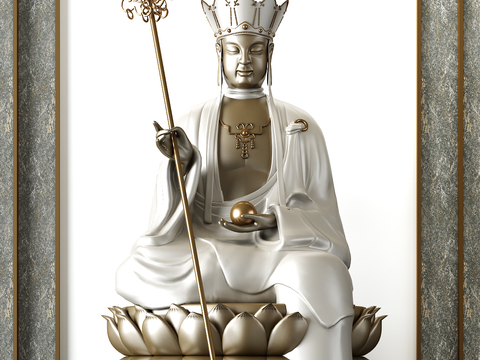 Buddha Statue Sculpture of New Chinese Ksitigarbha Bodhisattva