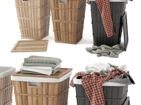 Modern Wooden Laundry Basket