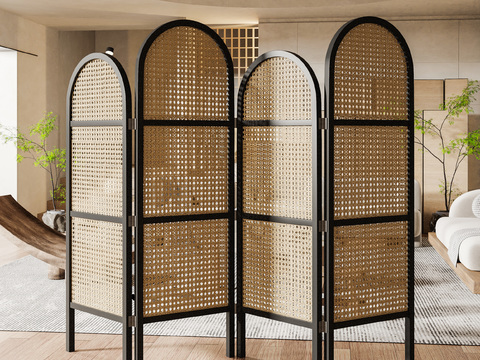 Nordic Woven Folding Screen