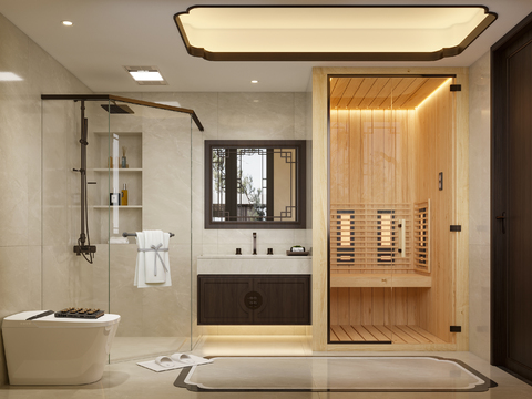 New Chinese Bathroom Toilet Sauna Room