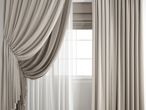 Plain curtain gauze curtain free