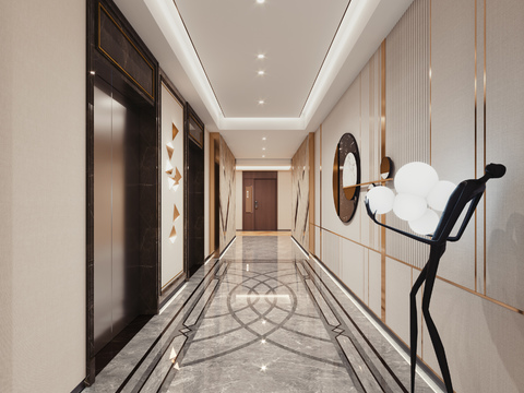 Modern Hotel Corridor