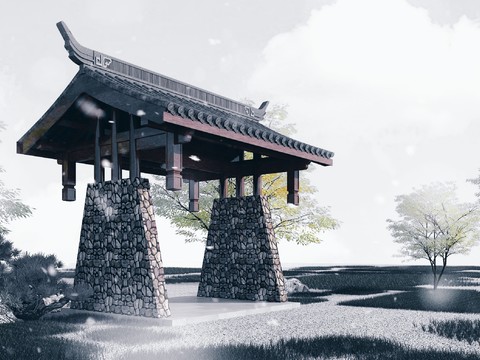 Chinese Ancient Landscape Pavilion