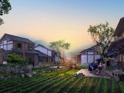 modern rural vegetable plot residential area appearance psd