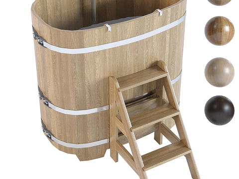 Wooden tub bath tank