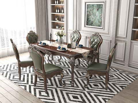 American Dining Table and Chair