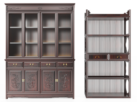 Chinese-style Solid Wood Decorative Cabinet Antique Rack