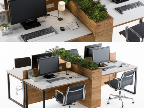 Modern card office desk and chair combination