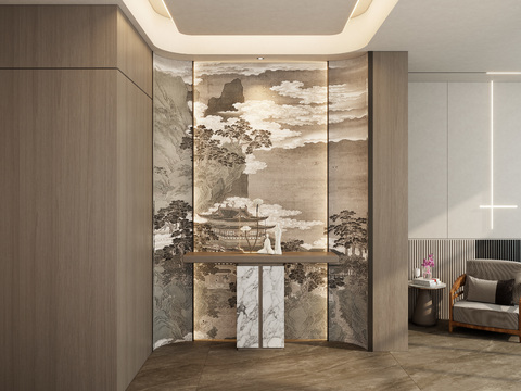 Neo-Chinese Style foyer Hallway