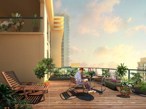 modern courtyard balcony garden psd