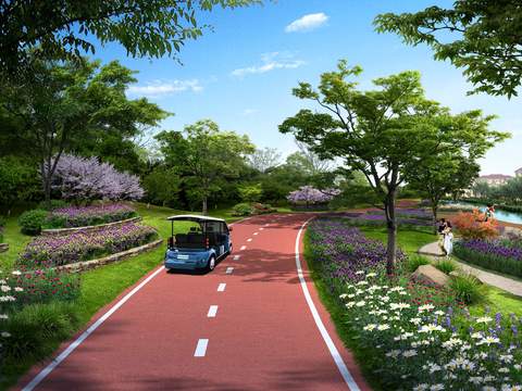 Modern Wetland Park Greenway Sightseeing Road psd