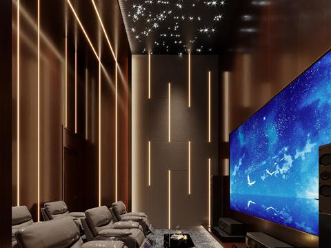 Audio-visual room of modern villa