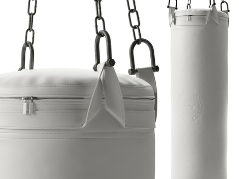 Modern White Leather Boxing Sandbag