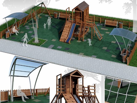 Modern outdoor children's slide