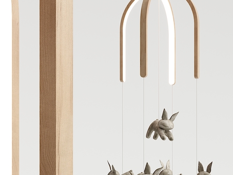 Modern solid wood chandelier for children