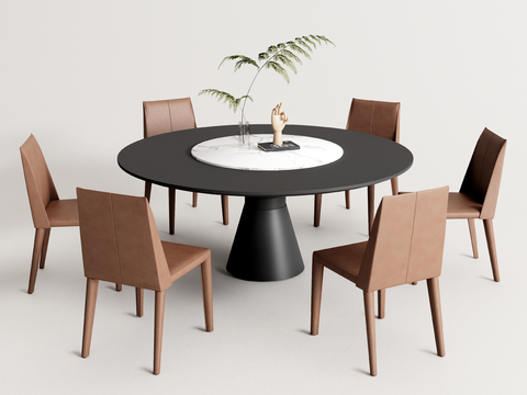 Cassina round dining table and chair