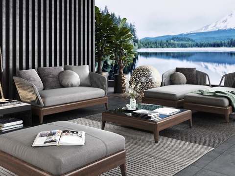 Milotti Minotti modern outdoor sofa combination