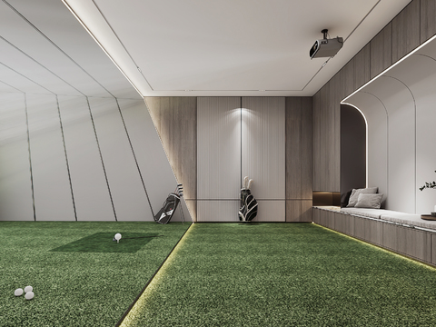 Modern indoor golf driving range