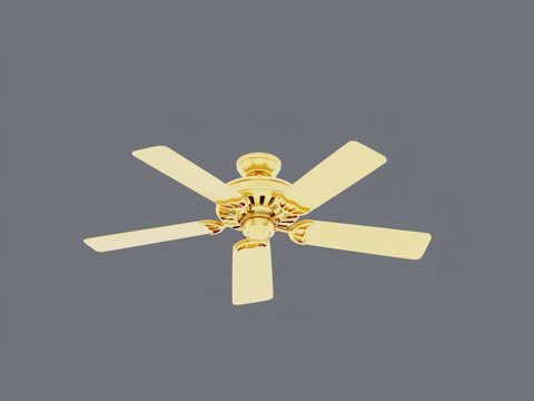 Simple European Affordable Luxury Style Golden Stainless Steel Art Ceiling Fan Free