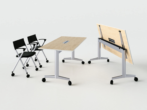 Modern folding conference table and chair