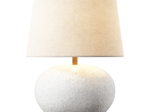 Quiet plaster round table lamp