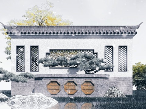 Chinese-style Shadow Wall Wall Landscape Wall