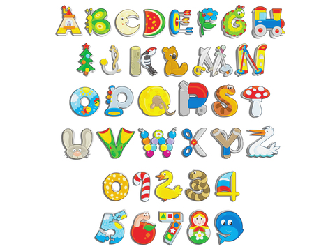 Alphabet Wall Decorations Cartoon Alphabet Children Icons