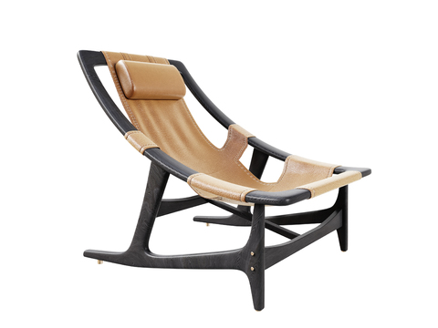 Pertica modern black solid wood recliner