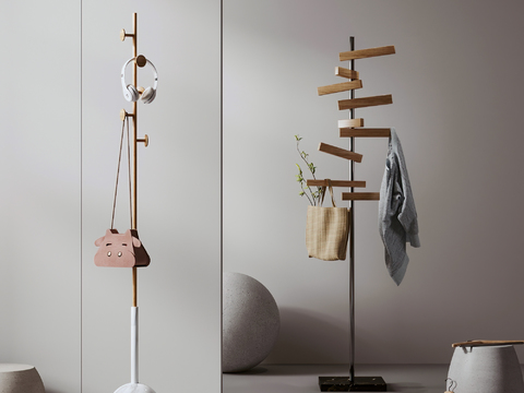 Nordic Solid Wood Hanging Hanger Niutou Bag