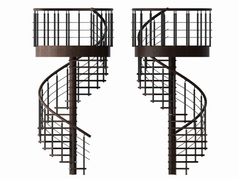 Modern metal spiral staircase